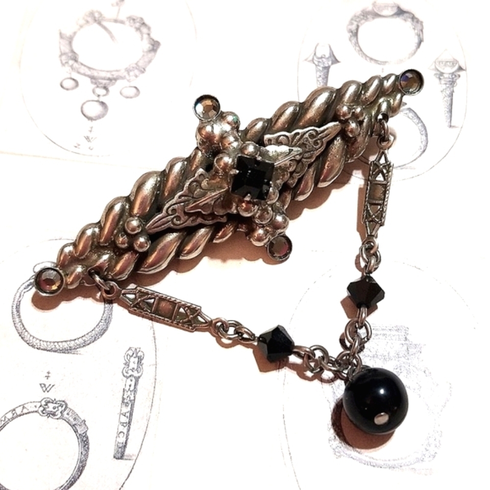 SORRELLI Vintage Mourning Revival Brooch